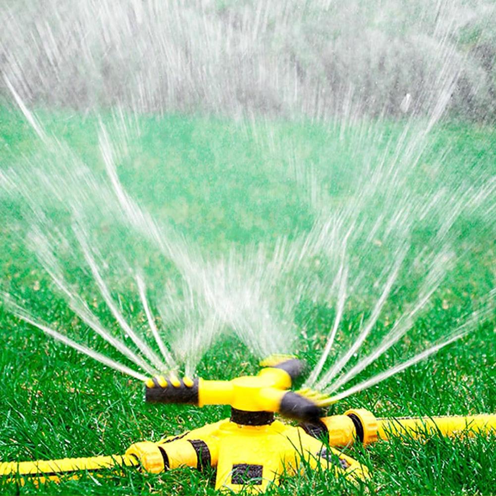 360 Degree Automatic Rotating Sprinkler Head 3-Arm Water Sprinkler Garden Lawn Large Area Coverage Water Sprinkler Irrigation