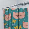 Cat Print Shower Curtain With Yellow Flowers Design For Bathroom Decor 3D Printed Waterproof Fabric Material Size:60X72 Inches