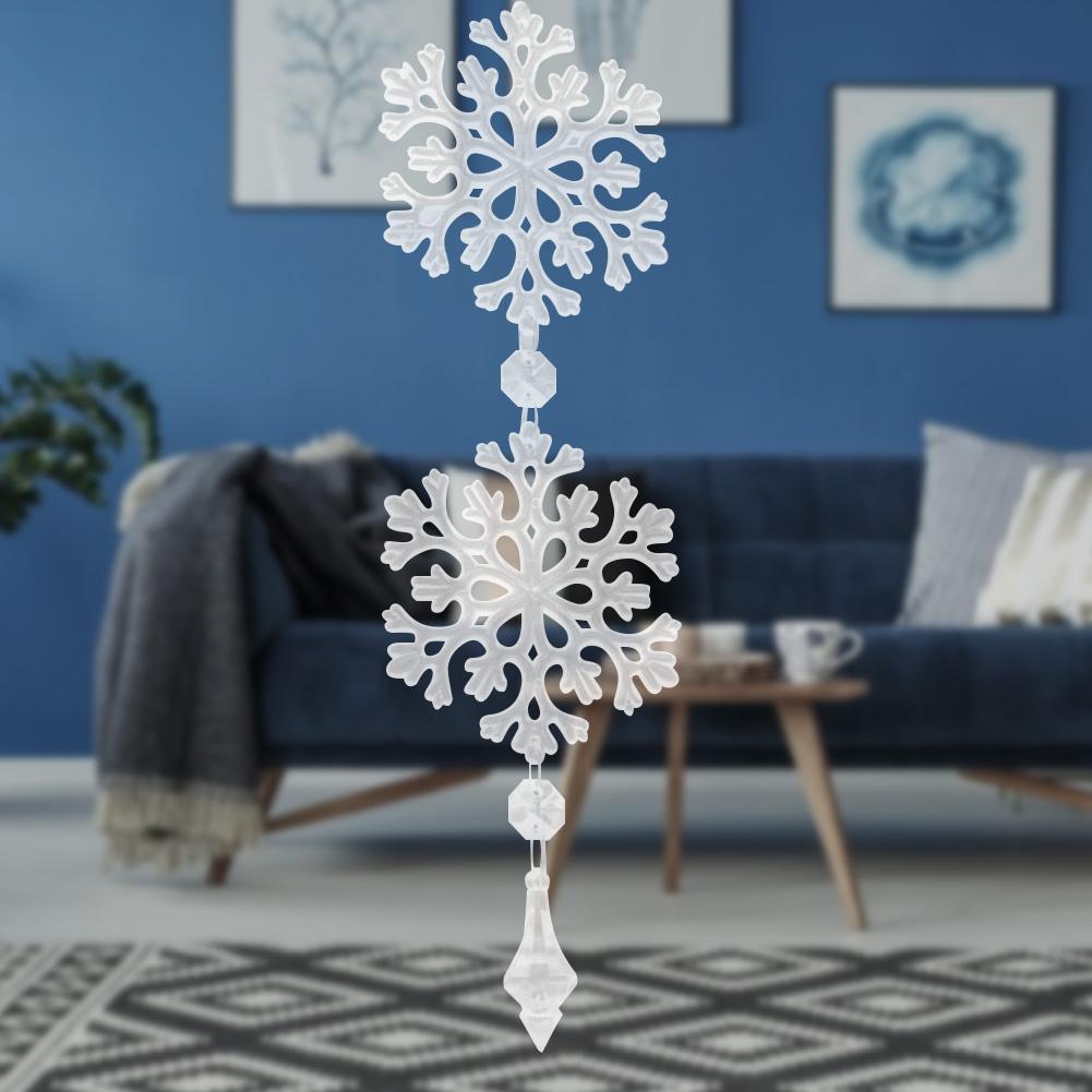 

10pcs Snowflake Crystal Chains, DIY Glass Hanging Strand Window Decoration(Pointed Pendant)
