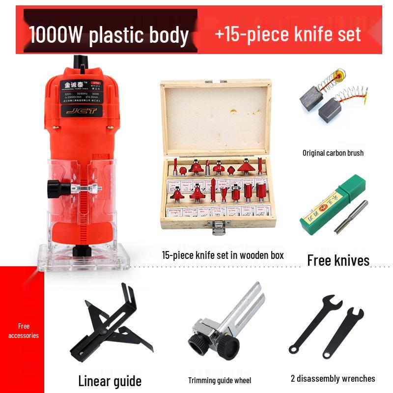 Invertovaná bakelitová frézka: Průmyslový okrajový ořezávač a drážkovací nástroj pro zpracování dřeva