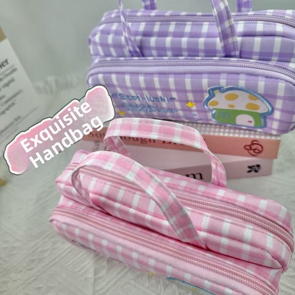 New Cute Design Stationery Pouch Embroidery Style House Pattern Pencil Storage Bags Large Capacity Pencil Case School Use