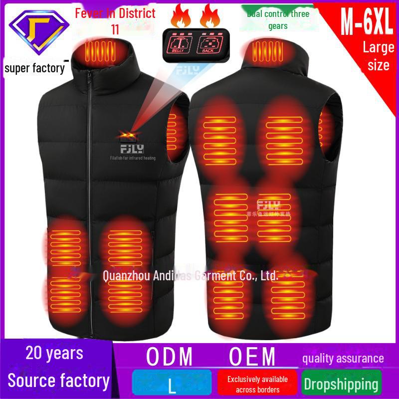 Unisex Smart Heating Vest with Full-Body Constant Temperature, Four-Control, 21-Zone Heating