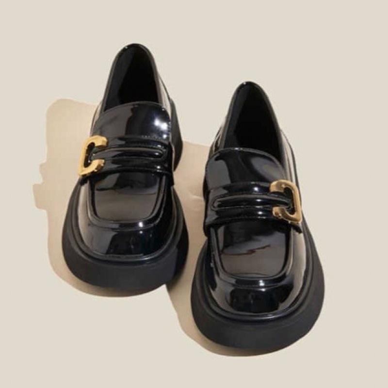 

Маленькие кожаные туфли женские в британском стиле на толстом каблуке, женские туфли на платформе, корейская версия студенческой женской обуви, универсальные 40