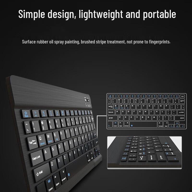 Universal Silent Rechargeable Bluetooth Keyboard for iPad, Mobile Phone, and Tablet