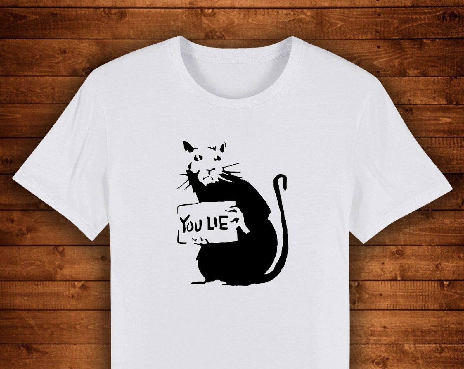 Graffiti Street Art Banksy You Lie Rat / T shirt Unique Design Street Wear Art Urban Graphic Tees Top S