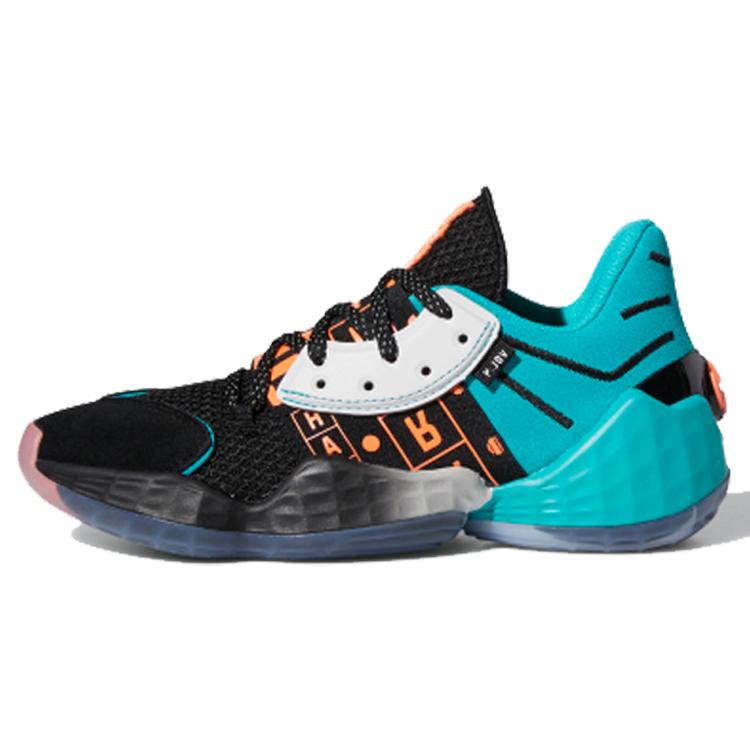 

Adidas Harden Vol. 4 J Geek Up Cushioning Mid top Children s Basketball Shoes Lake Blue Black Teenagers FW4340 35½