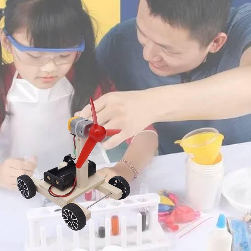 Science Diy Air-powered Car Educational Wood Model For Stem Education