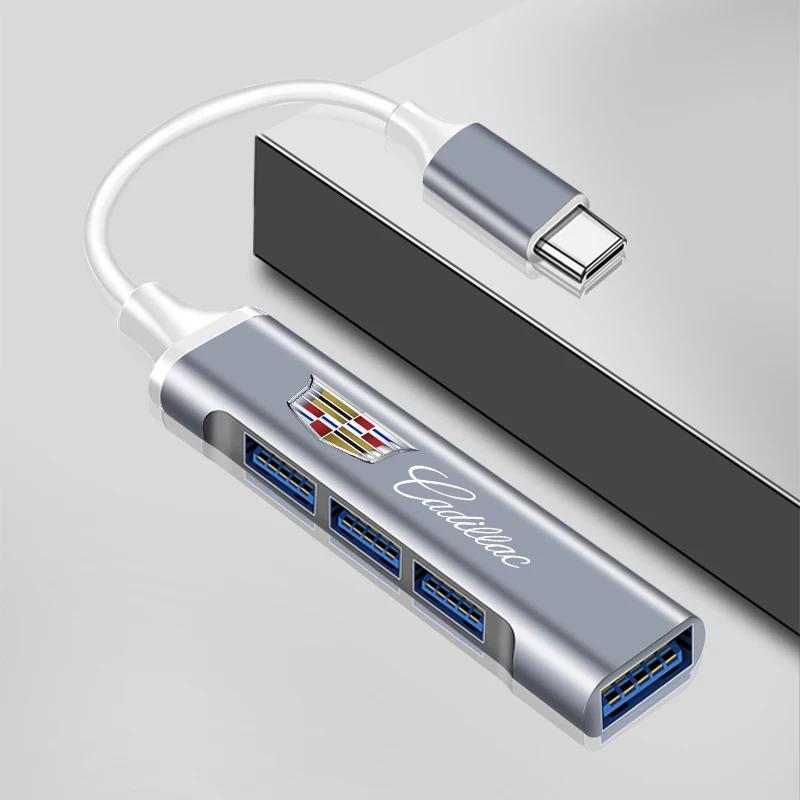 Type c 4 port USB High Speed 4 in 1 USB c Adapter for Cadillac CT5 STS XLR CT4 GT4 SLS SLR XT6 Escalade XT4 XT5 SRX XTS ELR BLS