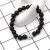 Simple Style Buddha Bracelet Men Women 8mm Onyx Stone Strand Braslet Leisure Versatile Accessories Cool Riding Hand Jewelry