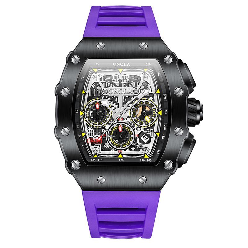ONOLA Men s Fashion Multifunctional Automatic Mechanical Watch - Waterproof with Rubber Strap