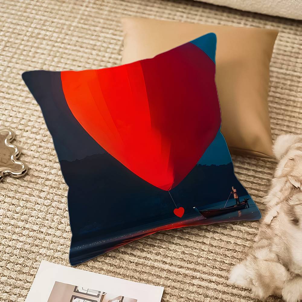 Creative Heart Stealing Theme Pillow Case Anti-dustmite Invisible Zipper Sofa Bed