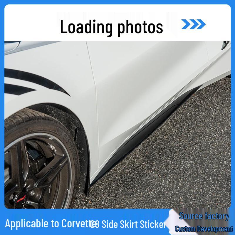 Улучшение боковых юбок Chevrolet Corvette C8 для C8Z51 Gloss Black Factory Side Skirt Sticker