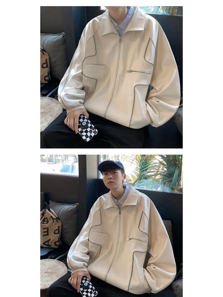 Men's Retro PU Leather Jacket - Trendy Korean Style, Street Fashion, Hip Hop Cardigan, Autumn/Winter Outerwear