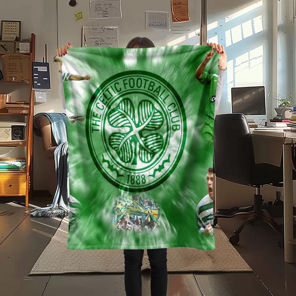Celtic Football Club Emblem,pattern Flannel Blanket, High Quality Comfortable for All Seasons, Home Decor, Warmth and Comfort, Perfect for Gifts.