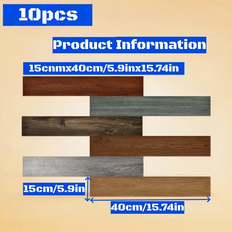 10 sztuk 40x15cm PVC Naklejki Podłogowe Samoprzylepne Naklejki Wodoodporne Pogrubione Naklejki Podłogowe z Drewnianym Wzorem Naklejki Salon