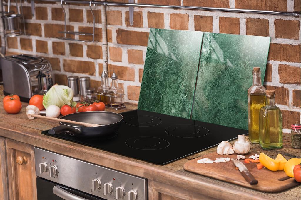 GLAS-KOCHFELD-SCHUTZPLATTE 85x52 TÜRKIS