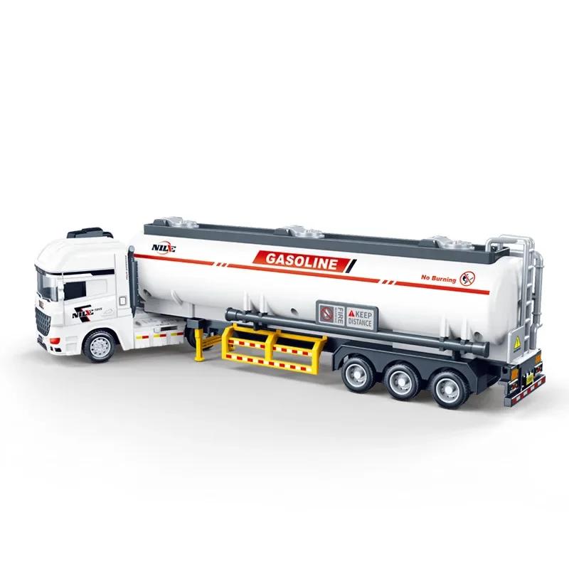 Coches a Escala 1/50 Camión Modelo Camión Cisterna Juguete Fundición a Presión Coche de Gasolina Simular Vehículo de Ingeniería de Transporte Juguetes Inerciales Niños Niños