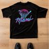 T-shirt Grafica Miami Retro Anni '80 Vaporwave Palme Estetica Spiaggia