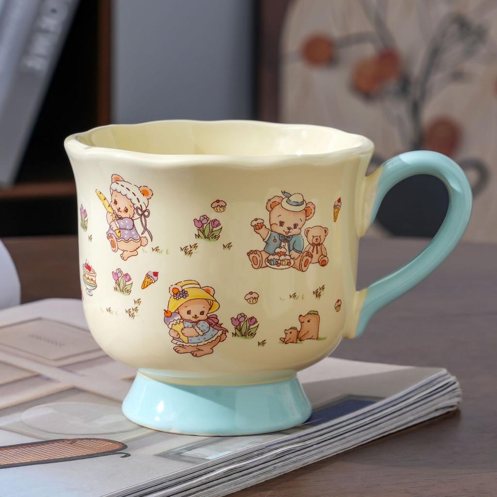Cute Cartoon Ceramic Cup High Value Animal Mug Student Children Drinking Water Cup Souvenir Gift Cup Coffee Cup
