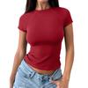 Women's Fashion Casual Slim Fit Raglan Short Sleeve Bottoming Shirt Outerwear Top