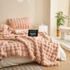 Tuscany Faux Rex Rabbit Bubble Fleece Double-Sided Thickened Blanket