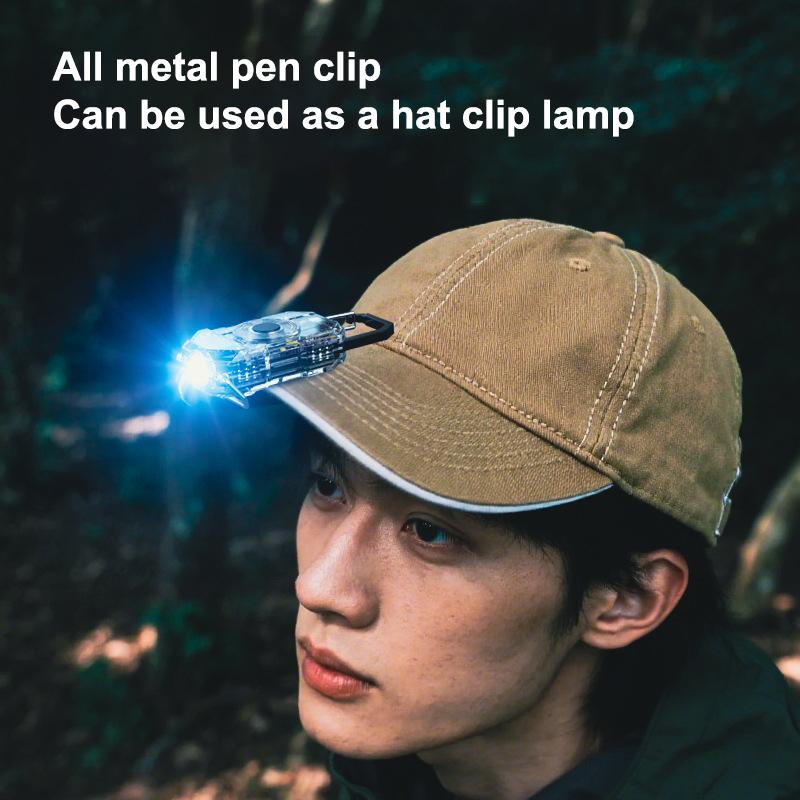 Multimode Keychain Light - Adjustable Flood Beam, Usb-C Rechargeable Belt Flashlight For Dog Walking, Night Fishing 1Pc