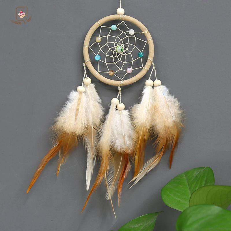 

1pc Handmade Dream Catcher Hanging With Rattan Bead Feathers Wall Car Decor Ornament 100% new and high quality