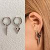 Fashion Heart Star Pendant Asymmetrical Earrings For Women Simple Geometric Circular Ear Buckle Jewelry Accessories Gift