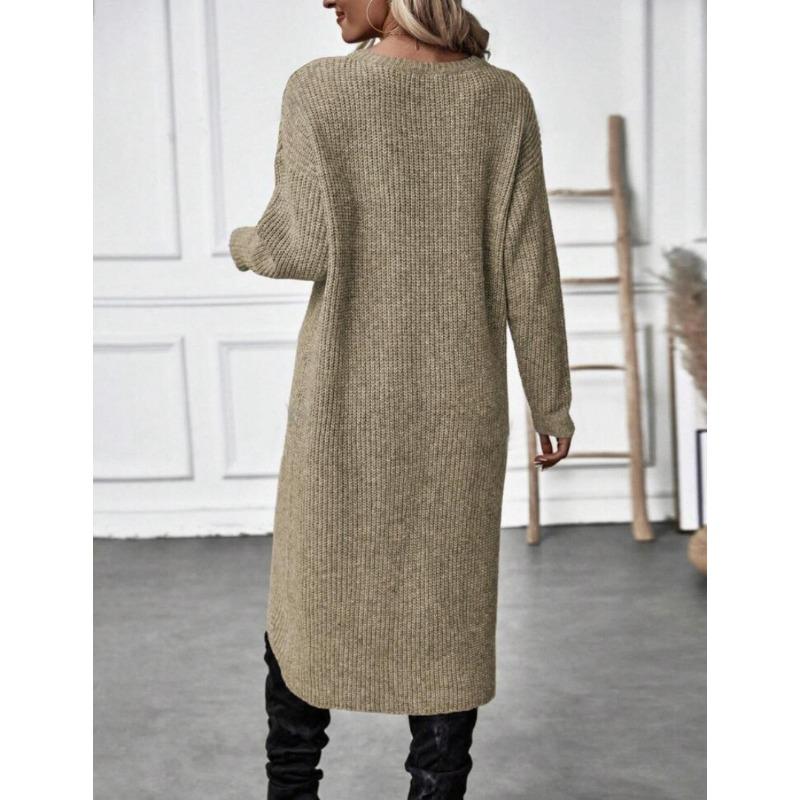 Damemote Uformelt Høst Vinter Ensfarget Print Langermet O-hals gensere