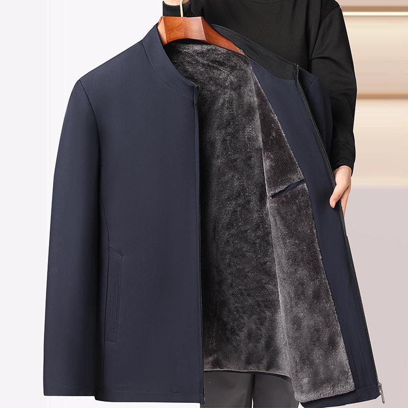 

Среднего возраста и пожилых людей с воротником-стойкой, повседневное пальто, папина зимняя хлопчатобумажная куртка, мужская плюшевая и утолщенная куртка среднего возраста, хлопковая куртка