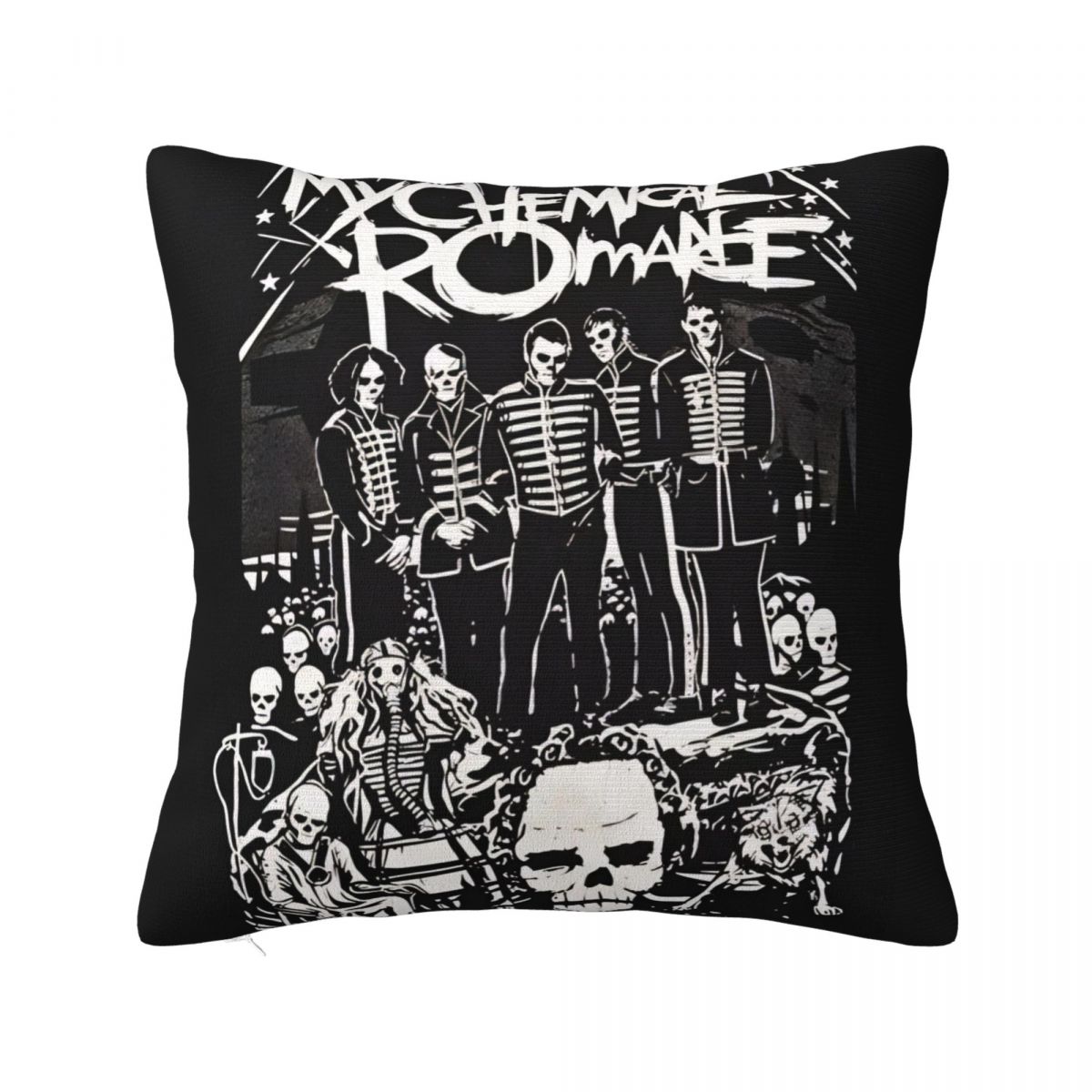 

Pillow Cover My Chemical Romance MCR Music Band Graphic Cushion Cover Retro Trendy Pillow Case For Living Room Chair Pillowcases 12x12Inch