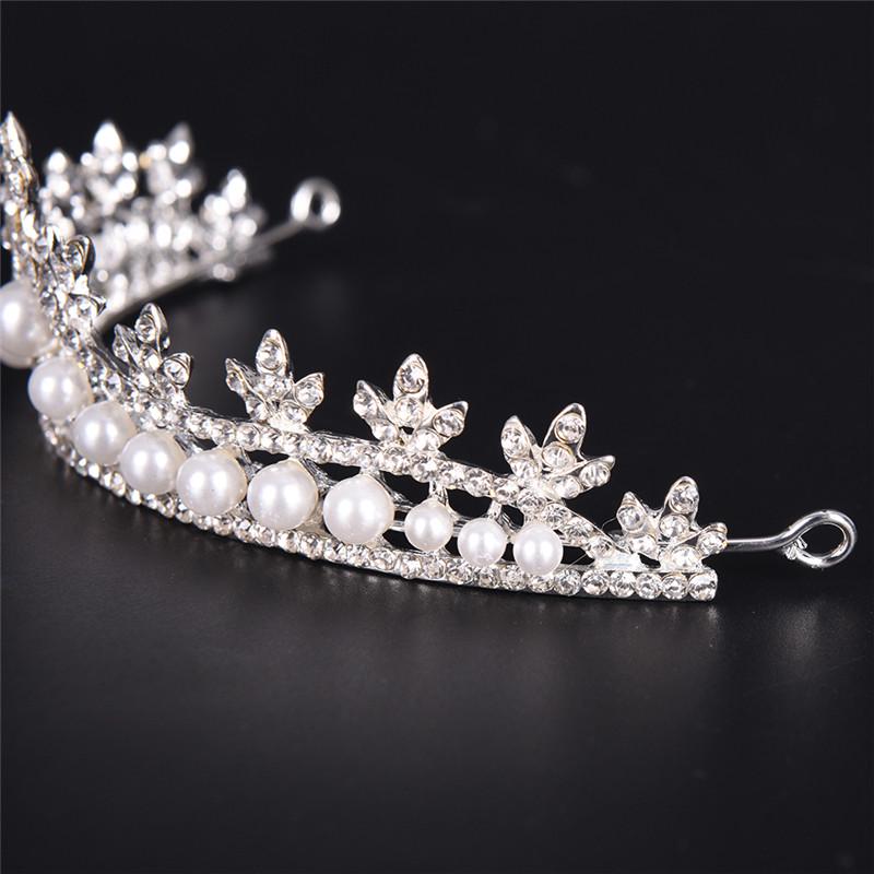 Tiara Hair Band Bridal Pearl Princess Prom Crown Headband Wedding