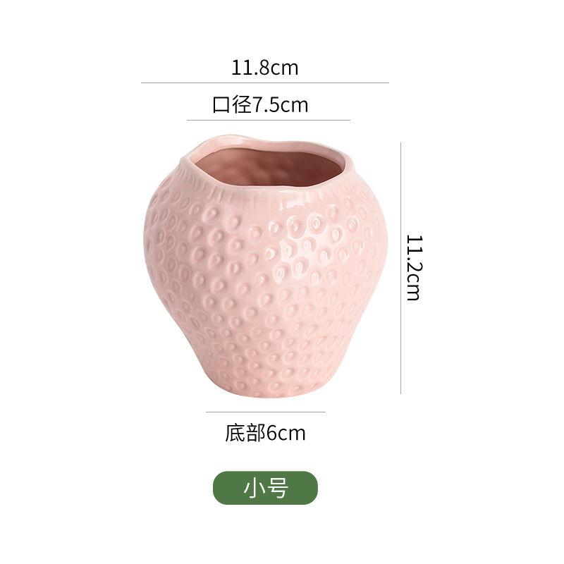 European Style Ceramic Strawberry Vase Colorful Potted Ornaments Living Room Dining Table Hydroponic Flower Ware Strawberry Vase