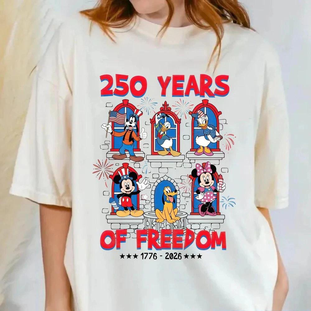 Mickey Friends 250 Years Of Freedom 17762026 4th Of July Tshirt S