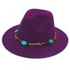 New Emerald Western Style Top Hat Resin Accessories Jazz Hat European And American Style Woolen Felt Hat
