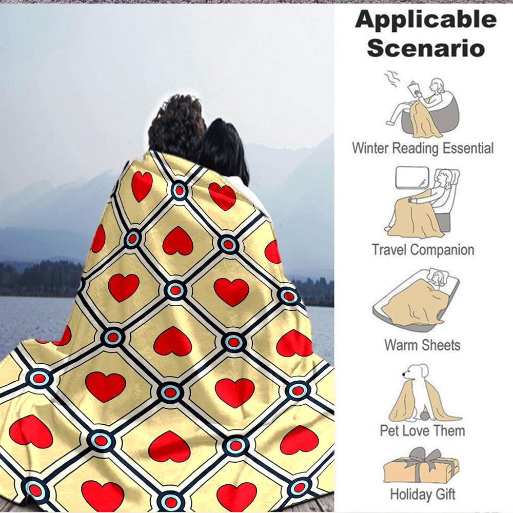 1pc Heart Pattern Blanket Warm, Cozy, And Soft, Suitable for Sofas, Beds, Cars, And Office Use.Perfect for Camping And Travel, Making It a Great Gift
