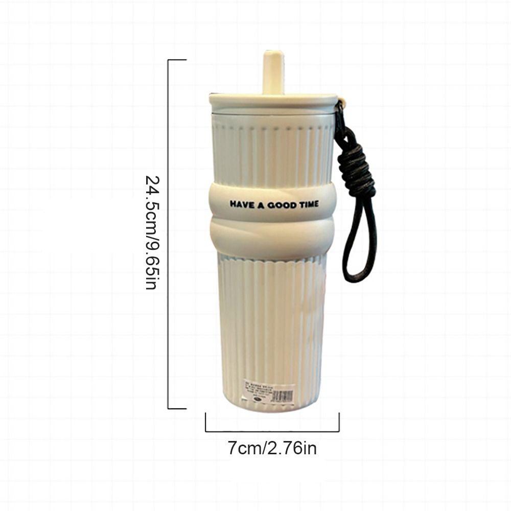 Mit Hebe-Seil Strohhalm Vakuumbecher 710ML Becher Portbale Thermische Wasserflasche Zuhause