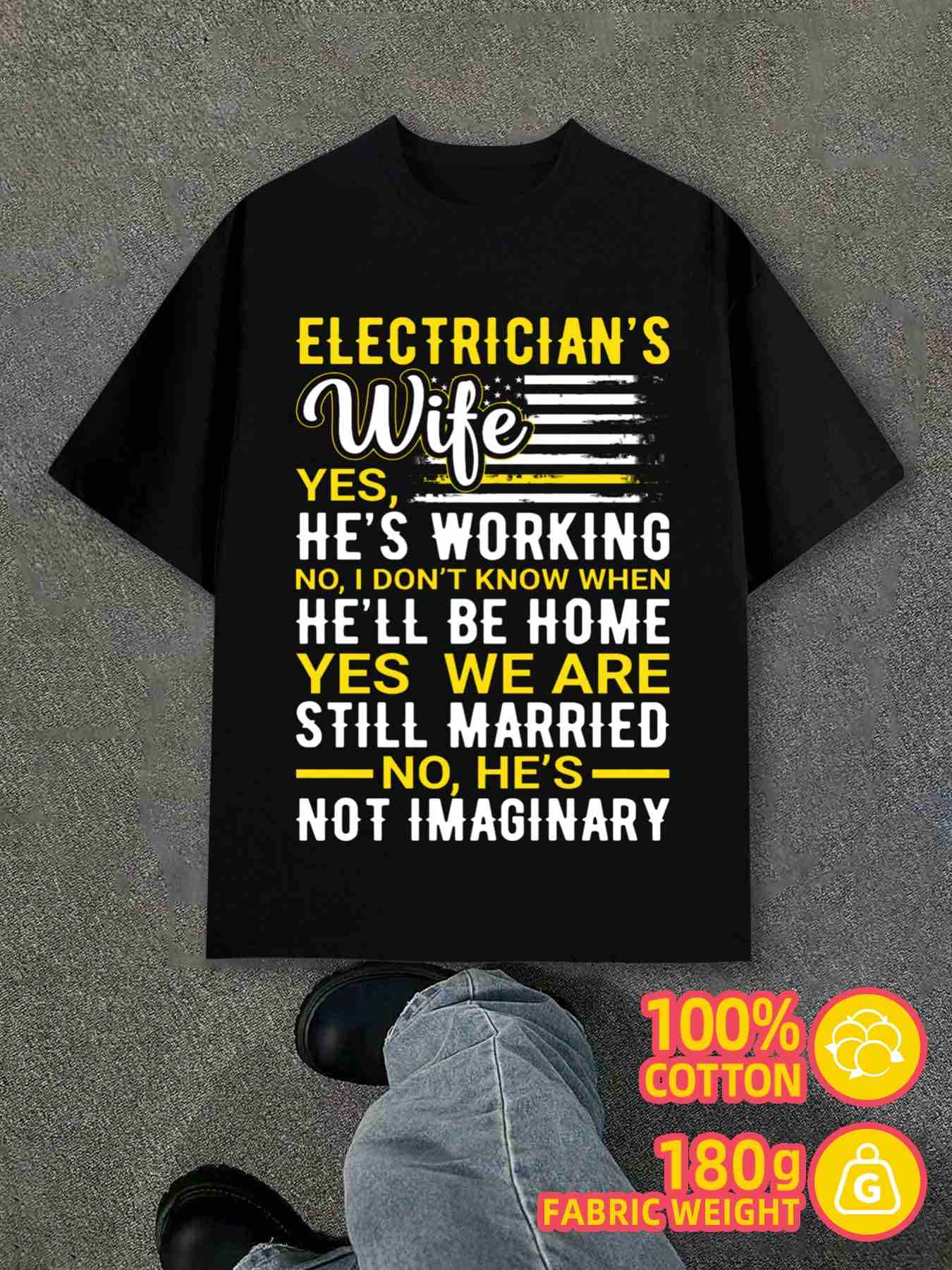 T-Shirt Y2K Pack Electrician Wife Black Regular Fit XL