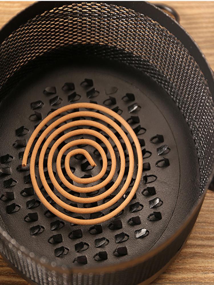 Retro Iron  Mosquito Coil Holder with Cover Vintage Mosquito Repellent Incenses Rack Household Aromatherapy Burner