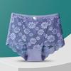 Plus Size Lady Summer Sexy Lace Hollow Out Transparent Without Mark Lift Hip High Waist Triangle Briefs