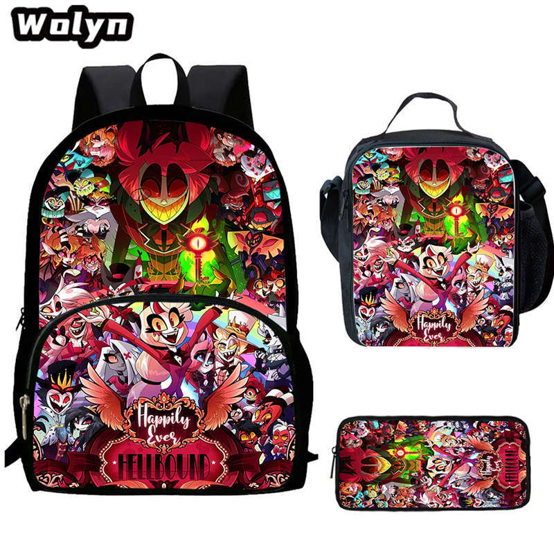 Hell Inn Hazbin Hotel Student School Bag High Value Leisure Oxford Ridge Relief Backpack