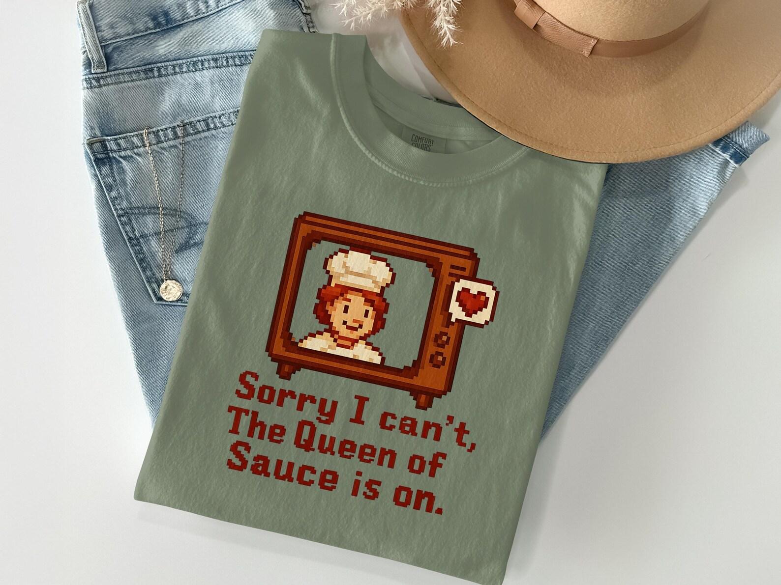 Stardew Valley T-Shirt Queen of Sauce Video Game Tee Cozy Gaming Shirt Stardew Valley Merch Retro Gaming Shirt Stardew Valley Gift Gamer 3XL