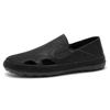 Fashion Outdoor Sandals for Men Summer Slip on Shoes Microfiber Leather Male Casual Shoes Hollow Out Loafers Breathable Driving Footwear