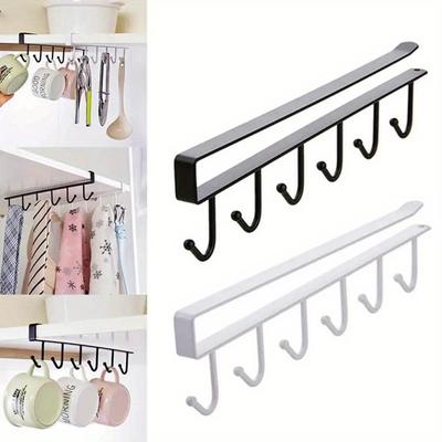 1pc Ganchos Ferro Arte Gabinete Armazenamento Cabide Multi-funcional Gancho Guarda-roupa Classificação Rack Cozinha Sem Costura Prego Gancho Livre