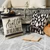 Halloween Pillowcase Skeleton Witch Pattern Line Print Bedroom Living Room Decoration Pillowcase