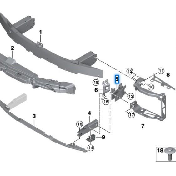 BMW 3er und 4er Reihe (G80/G82) Vordere Stoßstangenhalterungen: Modelle 51118071633, 51118071634