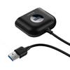 Baseus Square Round 4 In 1 Usb Hub Adapter(Usb3.0 To Usb3.0*1+Usb2.0*3) 1M Black (Cahub-Ay01)
