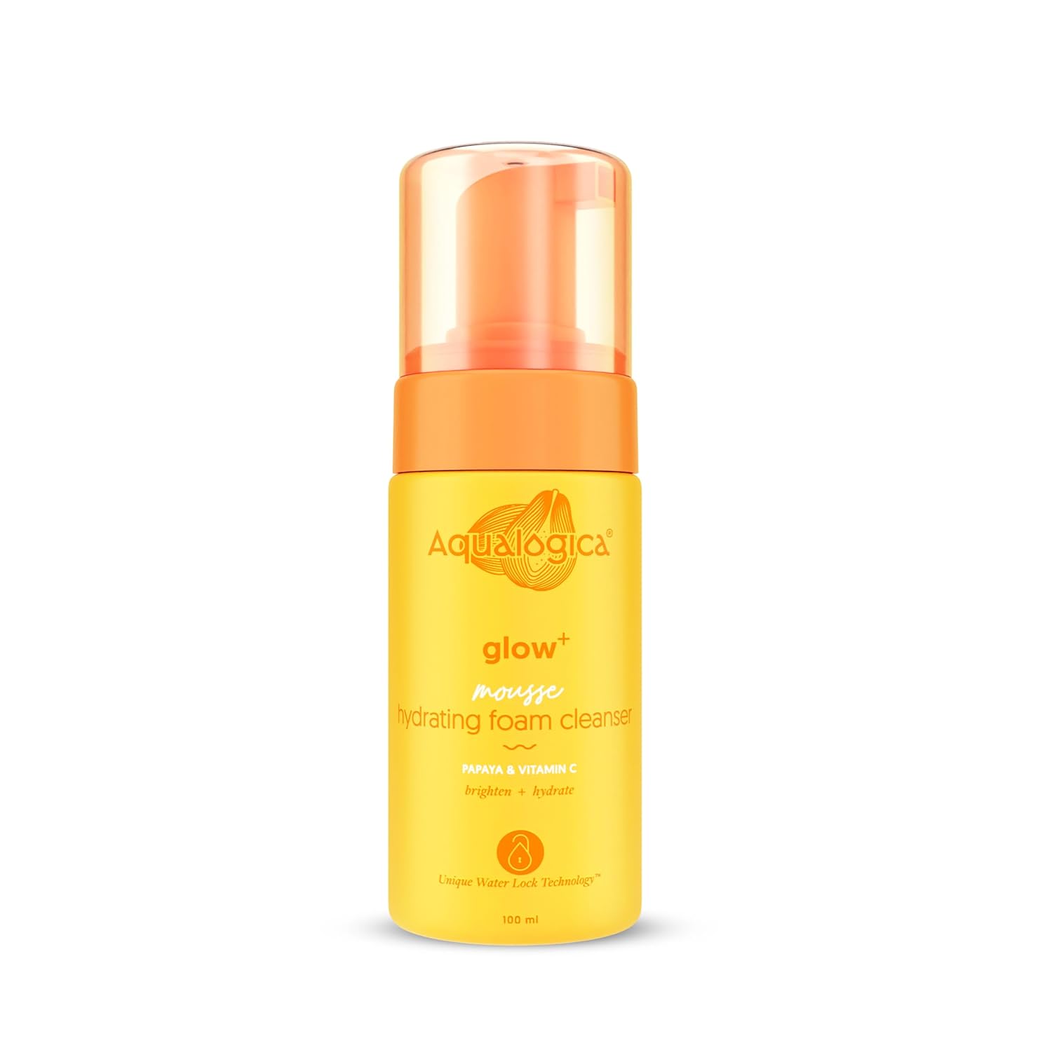 Aqualogica Glow+ Mousse Hydrating Foam Cleanser 100 Ml Gentle Foaming Face Wash For Daily Use With Soft Glow Finish