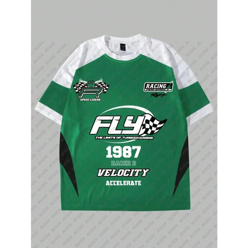 

Летний топ с круглым вырезом и принтом 3D Racing, модные повседневные футболки с короткими рукавами для мужчин 6XL