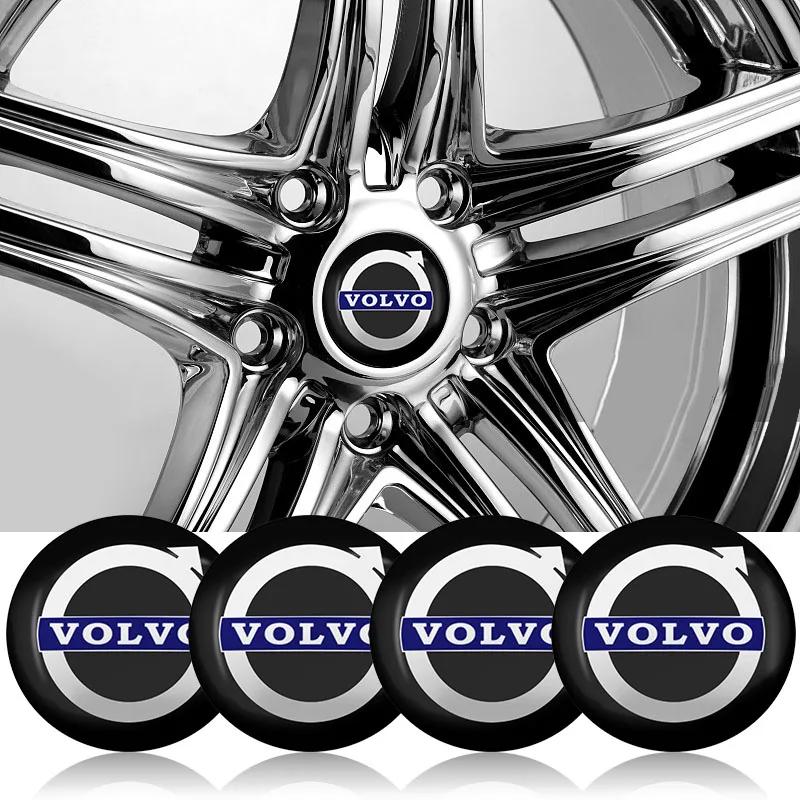 4pcs 56mm/60mm/65mm Car Wheel Center Hub Cap Stickers Accessories For Volvo R Design Xc60 V60 S60 V40 V50 S40 S80 C30 Xc40 Xc70 KT4